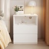 KTMBDW Nightstand Set of 2 with 2 Drawers and Open Storage, End Table with Charging Station, Sofa Side Table for Living Room, Bedroom, Office - 3 of 4