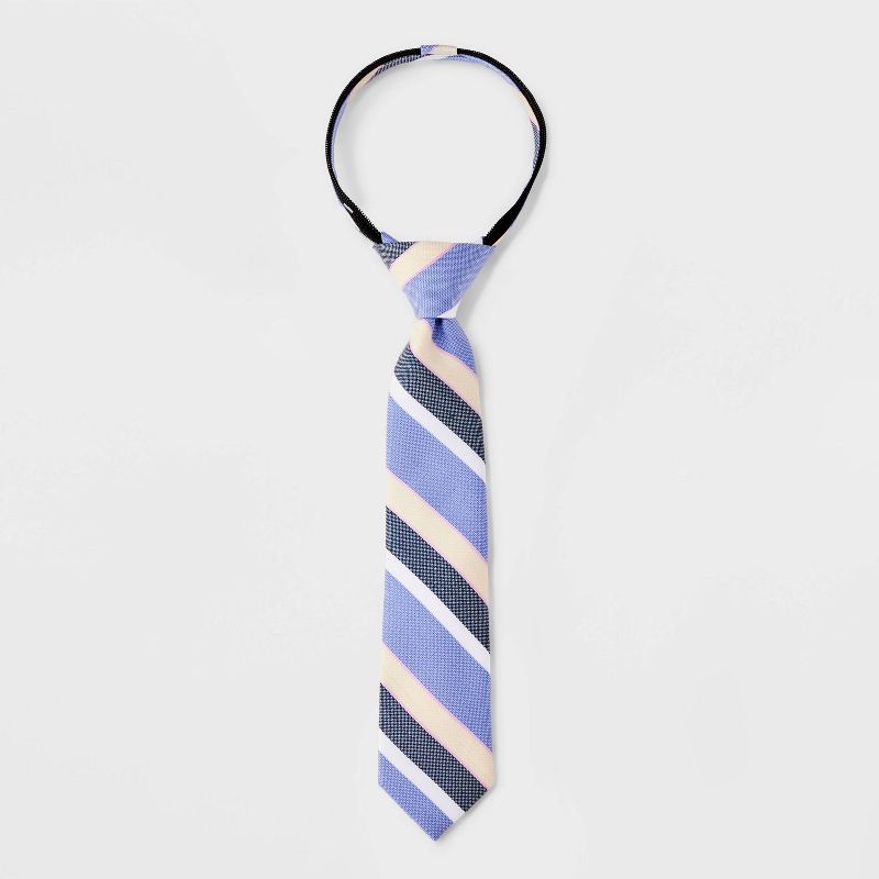 Boys' Woven Zip Necktie with Stripe - Cat & Jack™ Blue, 1 of 7