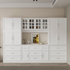 Famapy Multi-Section Storage Cabinet with Glass-Door,Adjustable Shelves & Multiple Drawers: Multi-Functional Organizer for Bedroom & Living Room - 1 of 4