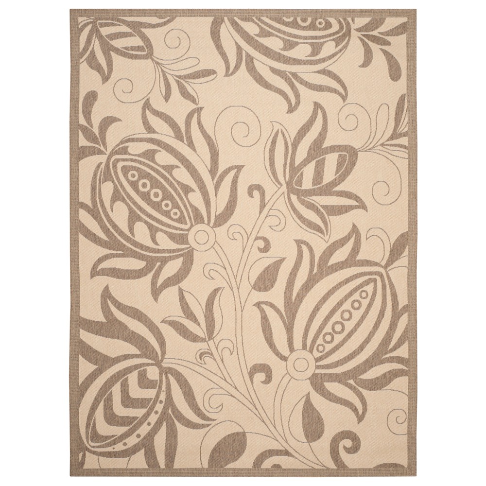 6'7inX9'6in Rectangle Gori Outer Patio Rug Natural/Brown - Safavieh