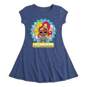 Girls' - LOL Surprise! - Outrageous -Glow Grrrl Fit & Flair Cap Sleeve Dress - 1 of 2