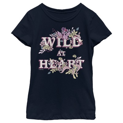 Girl's My Little Pony Ponies Wild At Heart T-shirt - Navy Blue - Small ...