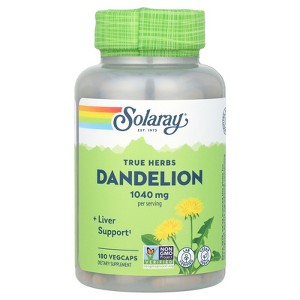 Solaray True Herbs, Dandelion, 180 VegCaps (520 mg per Capsule) - 1 of 3