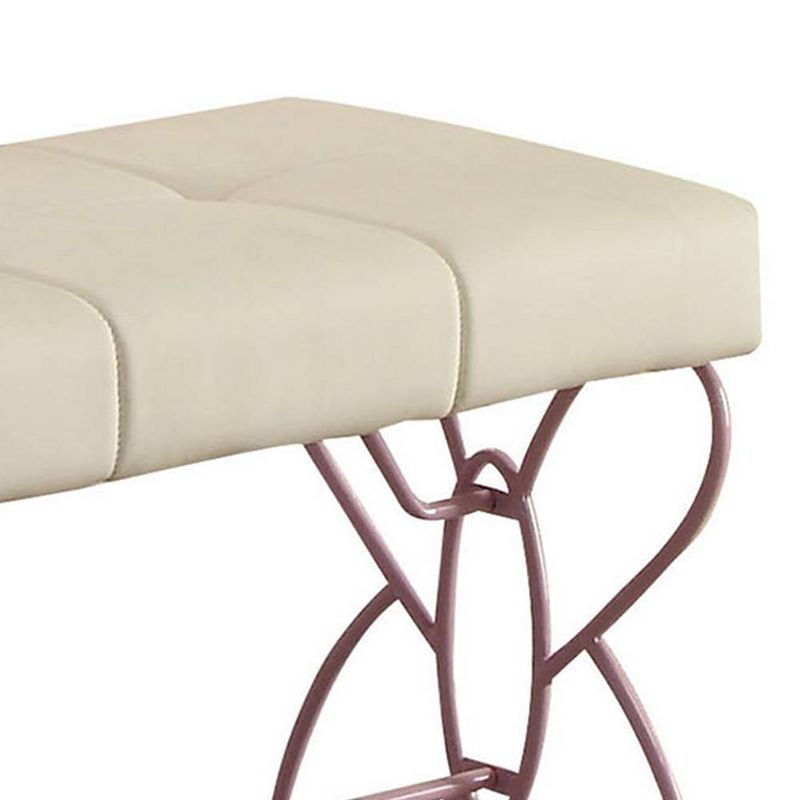 Priya II 32&#34; Ottomans and Benches White/Light Purple - Acme Furniture, 4 of 7