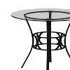 Emma and Oliver 42'' Round Glass Dining Table with Black Metal Frame - 3 of 4