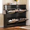 Okak Shoe Cabinet, Freestanding Shoe Organizer with 4 Flip Drawers, Shoe Storage Cabinet for Entryway, Living Room, Hallway, Black - 2 of 4