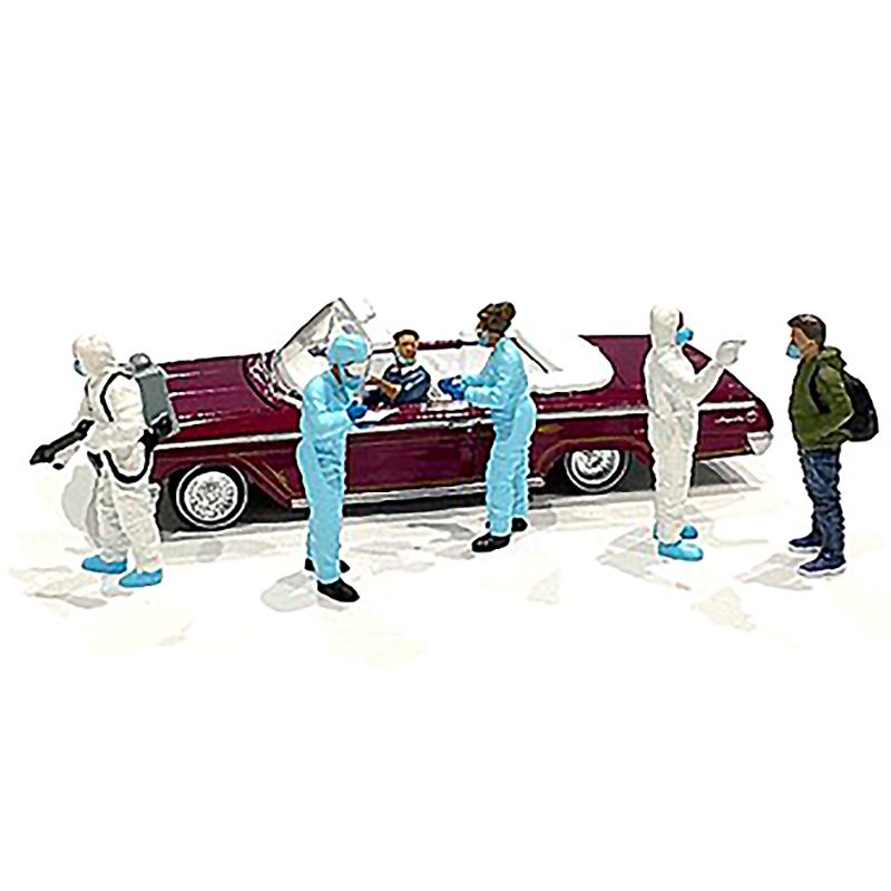 "Hazmat Crew" 6 piece Diecast Figurine Set for 1/64 Scale Models by American Diorama, 2 of 4