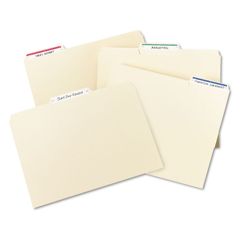 Avery Print or Write File Folder Labels 11/16 x 3 7/16 White/Dark Blue Bar 252/Pack 05200, 2 of 9