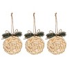Transpac Grass Woven Icon Ornament Set of 3 Christmas Home Decorations - 3 of 3