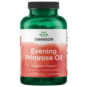 Swanson Evening Primrose Oil, Promotes Hormone Balance & Helps Alleviate Menstrual Cramps, Supports Skin Health, 1.3 g (100 Softgels). - 1 of 2