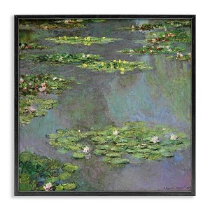 Stupell Industries Close up Water Lily Pond Traditional Painting, 12" x 12" - 1 of 4