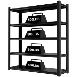 VYNXARIA 59" Wide Black Metal Shelving Unit with 5 Removable Dividers - Heavy-Duty Storage for Garage, Kitchen, and Office - 1 of 4