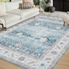 Elegant Persian Flower Chenille Rug, Foldable & Washable, Non-Slip, Kid & Pet Friendly, Lightweight for Versatile Spaces - 2 of 4
