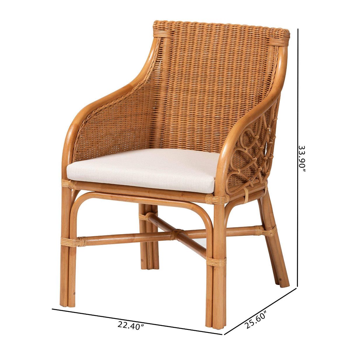 bali & pari Carolyn Rattan Dining Chair Light Honey - thumbnail 3