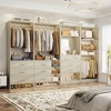 Besiost Set of 4 Closet Organizer System with Wood Drawers, 104-In Freestanding Wardrobe with Mirror and Hanging Rods - 2 of 4