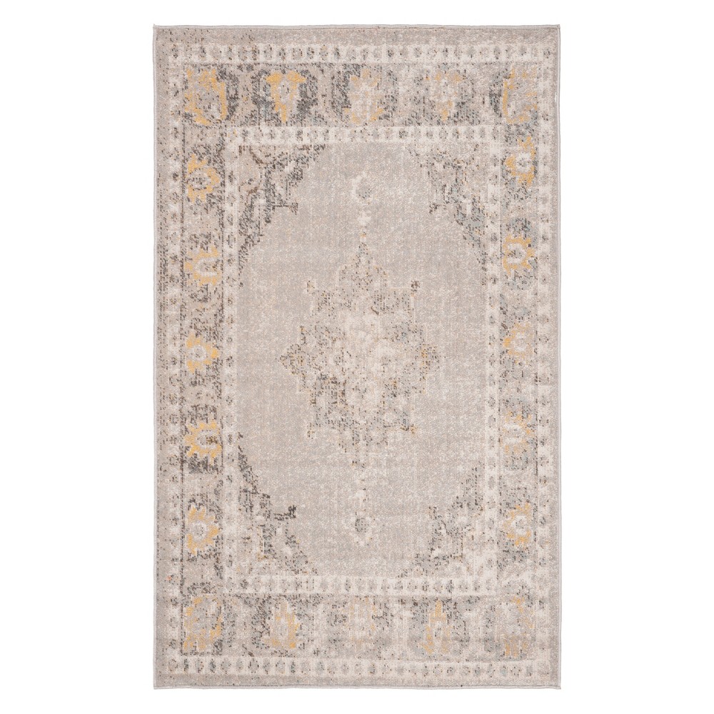 4'x6' Medallion Loomed Area Rug Gray/Gold - Safavieh