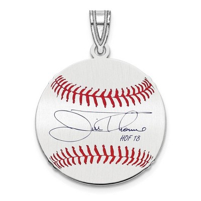 Black Bow Jewelry Sterling Silver Jim Thome Signature SM Enamel Baseball Pendant