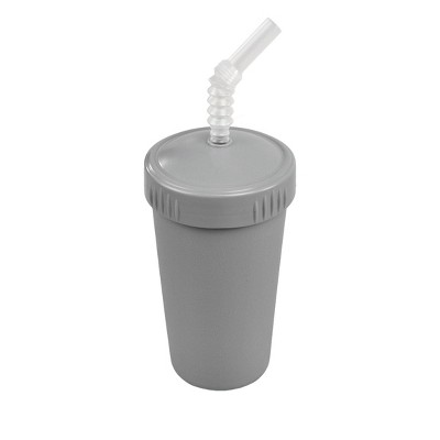 Image of Re-Play 10 fl oz Recycled Straw Cup with Silicone No-Pull-Out Straw - Gray