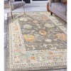 2' X 3' Gray and Orange Floral Stain Resistant Indoor Outdoor Area Rug - 4 of 4