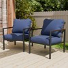 EAGLE PEAK Sunset Dune Collection Modern Patio Furniture Chair, Wicker Metal Outdoor Dining Chairs - 2 of 4