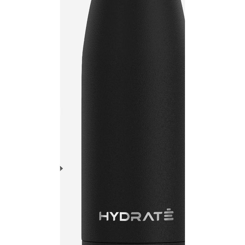 HYDRATE 500ml Insulated Stainless Steel Water Bottle, Carbon Black, 2 of 4