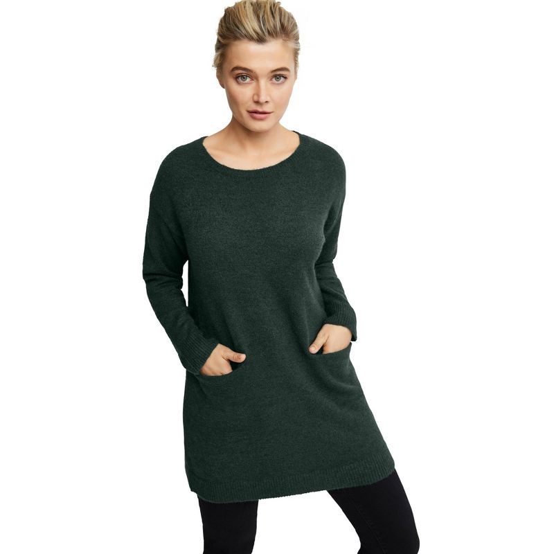 ellos Women's Plus Size Pullover Pocket Sweater Tunic, 1 of 2