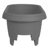 Bloem 12" Wide Plastic Indoor Outdoor Planter Box Charcoal Gray: Fits 3.75" & 5.75" Railings, UV-Resistant - 4 of 4