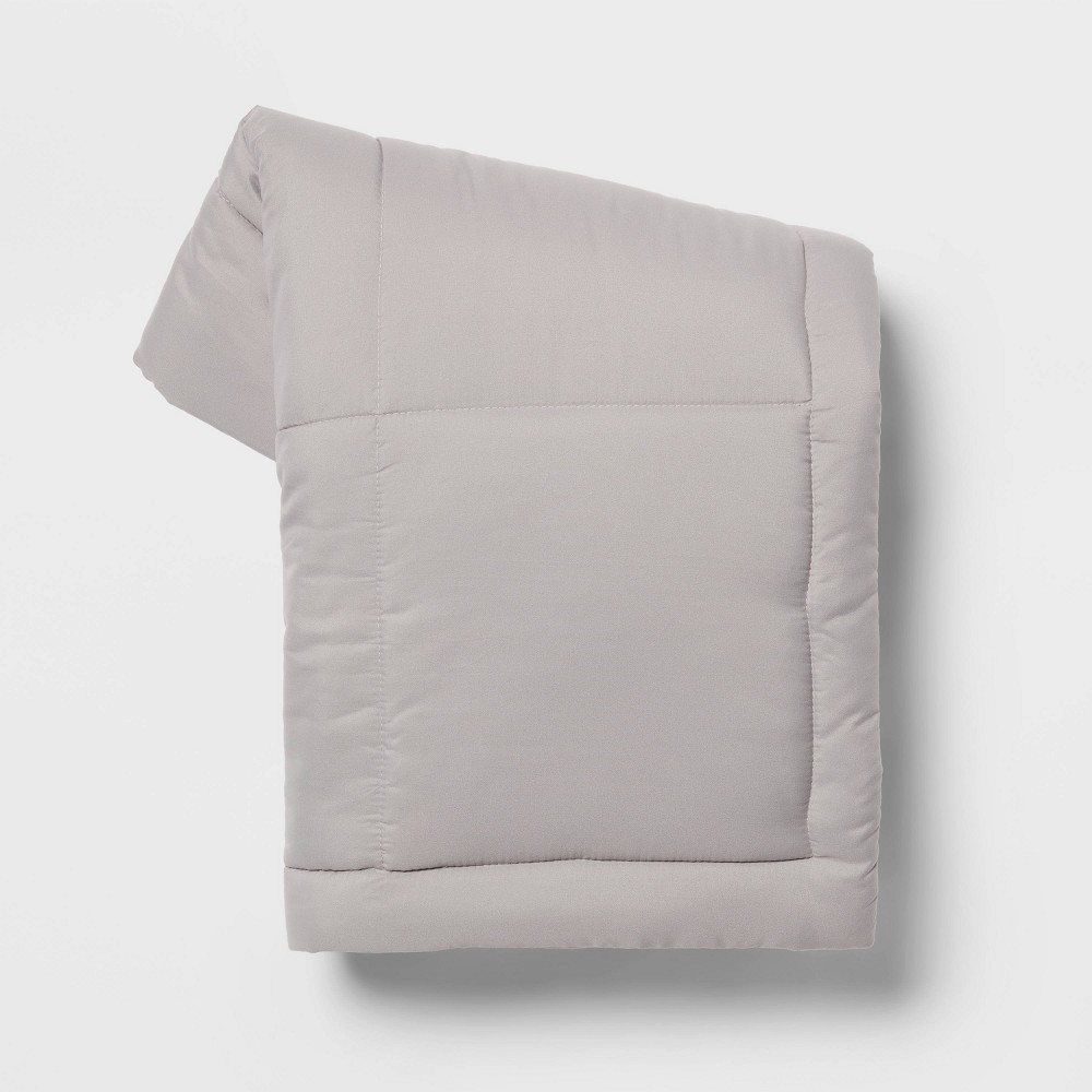 48"x60" Down Alternative Quilted Throw Gray - Room Essentials™: Microfiber, OEKO-TEX Certified, Modern Style