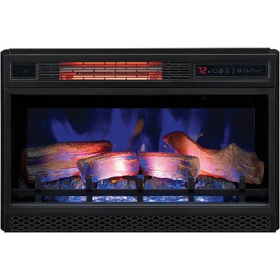 Black 26-Inch Electric Fireplace Insert with 3D Flame Effect