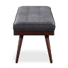 James Leather Bench Slate Gray - Poly & Bark
