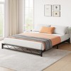Twin Size Bed Frame, Metal Low Platform Bed Frame, with Wavy Pattern, Metal Slat Support - 3 of 4