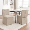 GDFStudio Desai Modern Linen Upholstered Armless Dining Chairs (Set of 2) - 2 of 4
