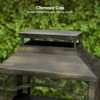Bestier Fire Pits for Outside Wood Burning, Outdoor Chiminea Fireplace with Log Storage Rack, Mesh Screen, Pocker for Patio Party Camping, 37" - 4 of 4
