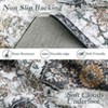 Large Area Rug, Vintage Washable Floral Medallion Area Rug for Living Room, Printed Non Slip Carpet Soft Rugs - 4 of 4