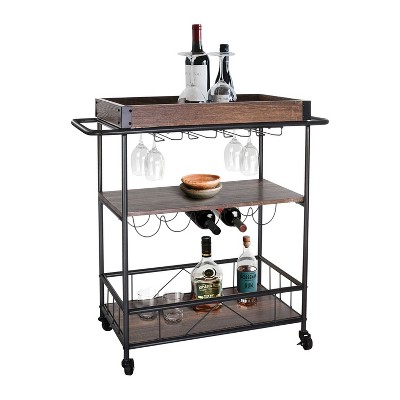 Mirren Modern Glass Bar Trolley Clear - Christopher Knight Home