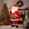 Angel Sar 6FT Lighted Santa Claus with Bell Christmas Decoration, Pull-Up Santa with 200 Warm White LEDs, Outdoor Indoor Holiday Display - 2 of 4