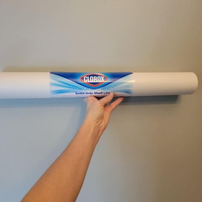 Duck Solid Grip Shelf Liner with Clorox 20-in x 12-ft White Shelf