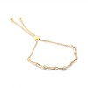 Silver Diamond Accent Heart and Wave Link Bolo Bracelet - 6" to 9" Adjustable - 4 of 4