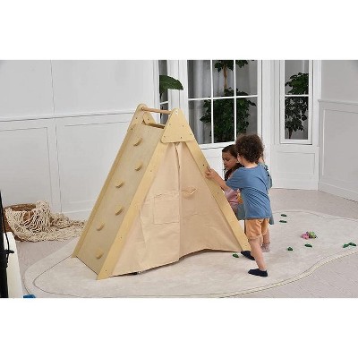 Oak Foldable Learning Play Tent with Desk and Chair