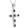 Pompeii3 14K 1/2ct Black & White Diamond Cross Pendant Necklace - 2 of 3