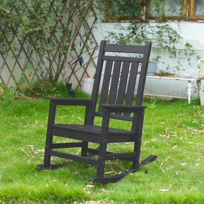 Outdoor Rocking Chair,Rocking Chair With Wood-Texture,Rocking Chair For Sale,All Weather Resistant Rocking Chair For Lawn Garden-Cuddlewood