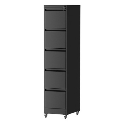 Anybear 4 Drawer Metal Locking Vertical File Cabinet on Wheels for Home & Office