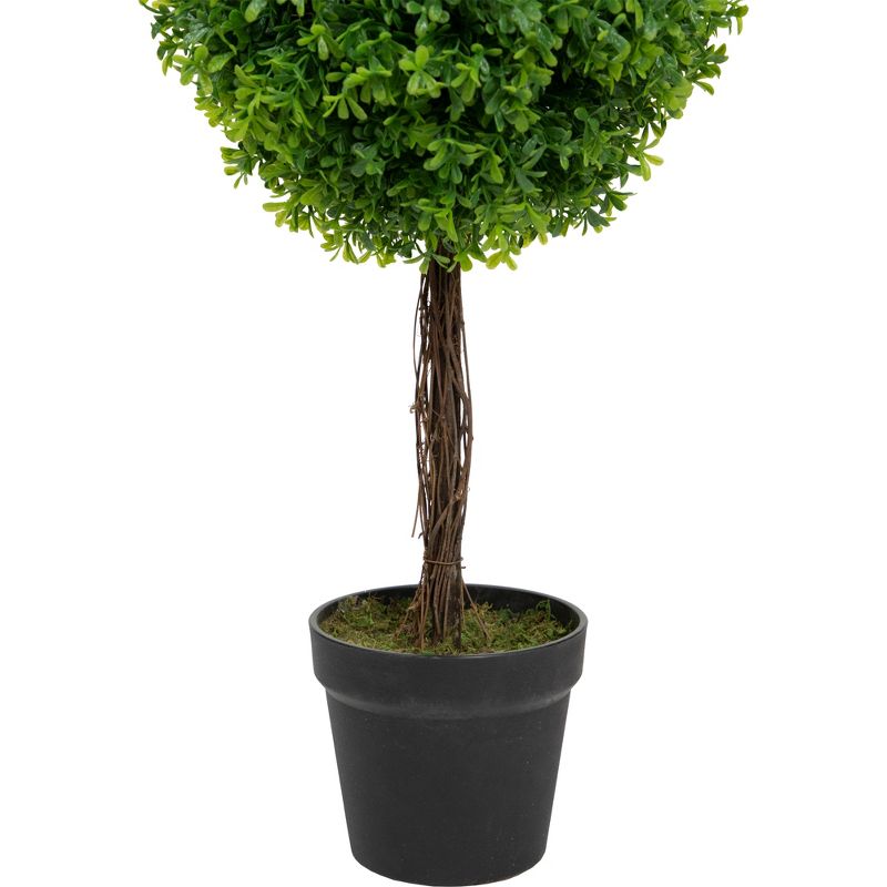 Northlight 36" Green Double Sphere Artificial Boxwood Topiary Potted Plant, 4 of 6