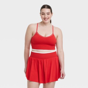 Women's Seamless Light Support Tipped Longline Sports Bra - All In Motion™ - 1 of 2