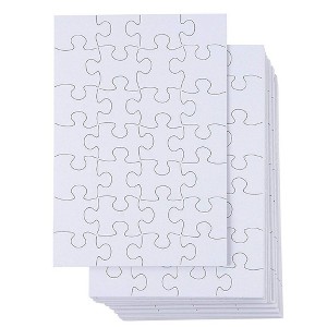 Juvale 48 Pack Blank Puzzles to Draw On, 6 x 8 Inch Puzzle Pieces for DIY, Arts and Crafts Projects, 28 Pieces Each - 1 of 4