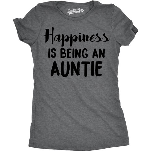 Womens Happiness Is Being an Auntie Funny Family Gift for Best Aunt T shirt Cool - Crazy Dog Women's T Shirt - image 1 of 4