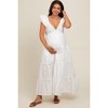 Pinkblush White Ruffle Trim Maternity Maxi Dress - 3 of 4