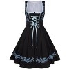 Women's Cosplay Dresses Embroidered Traditional 3 Pieces Costumes Dress Black & Blue,XL, - 2 of 2