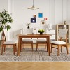 Set of 4 Mid-Century Modern Dining Chairs with Linen Upholstery and Rubber Wood Frame for Kitchen or Dining Room-Koiai - 2 of 4
