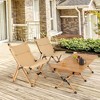 Tangkula 2PCS Outdoor Adjustable Backrest Chair Folding Camping Chair Bamboo w/ Carrying Bag - 3 of 4